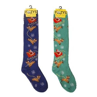 Santa & reindeer knee high